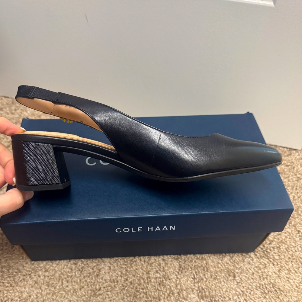 Cole Haan Black Slingbacks NWT